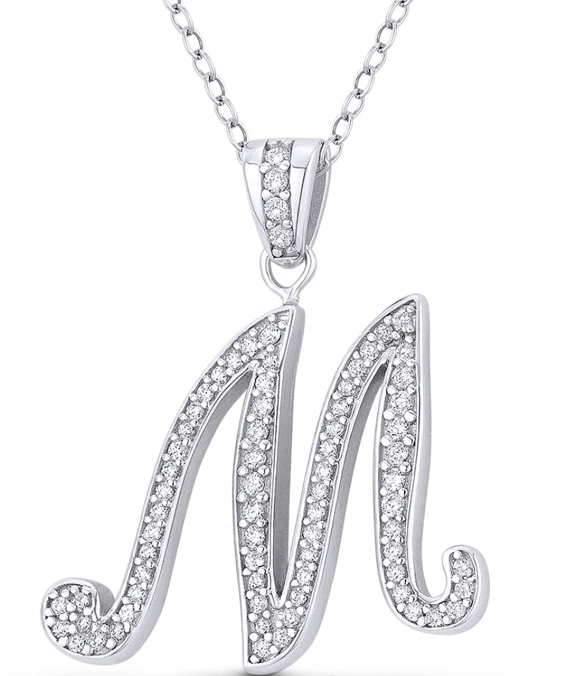 Blinged out initial chain M (large)
