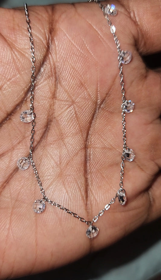 Diamond drop anklet