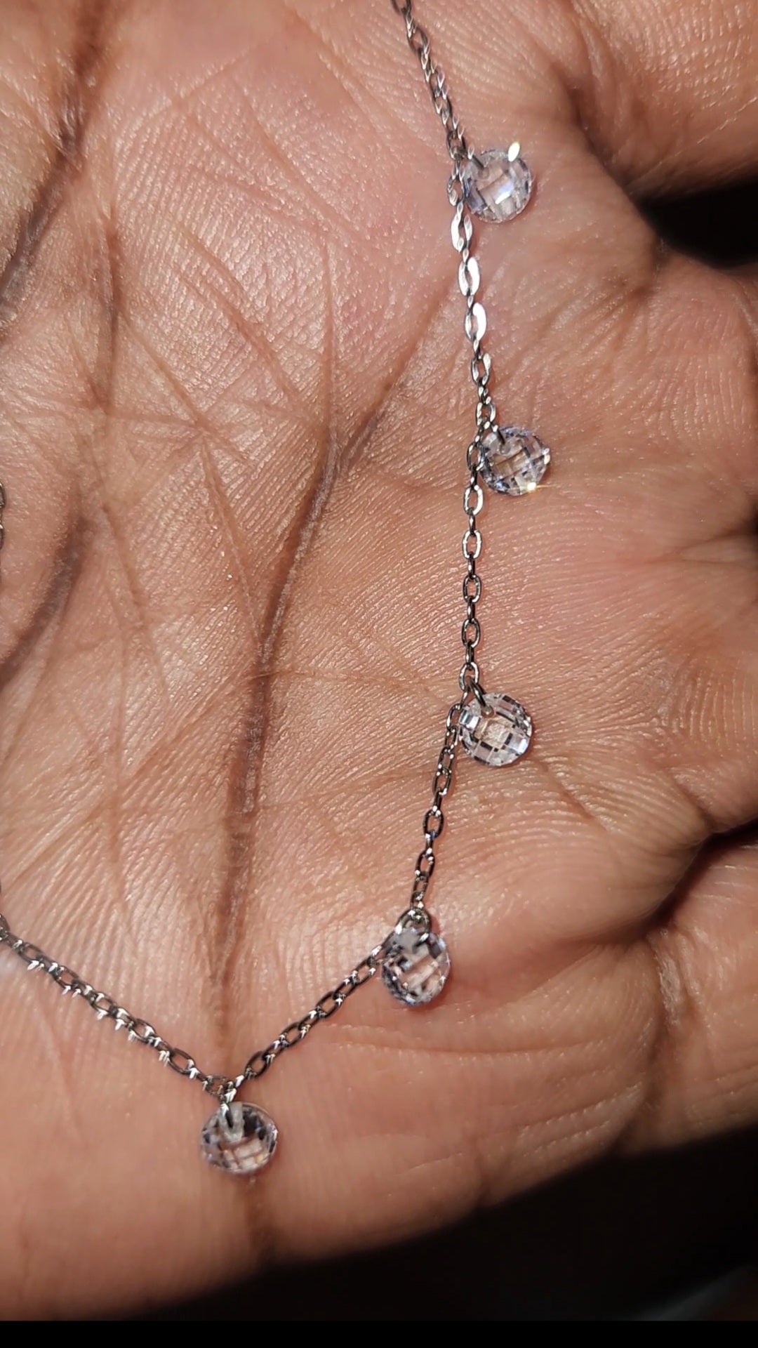 Diamond drop anklet