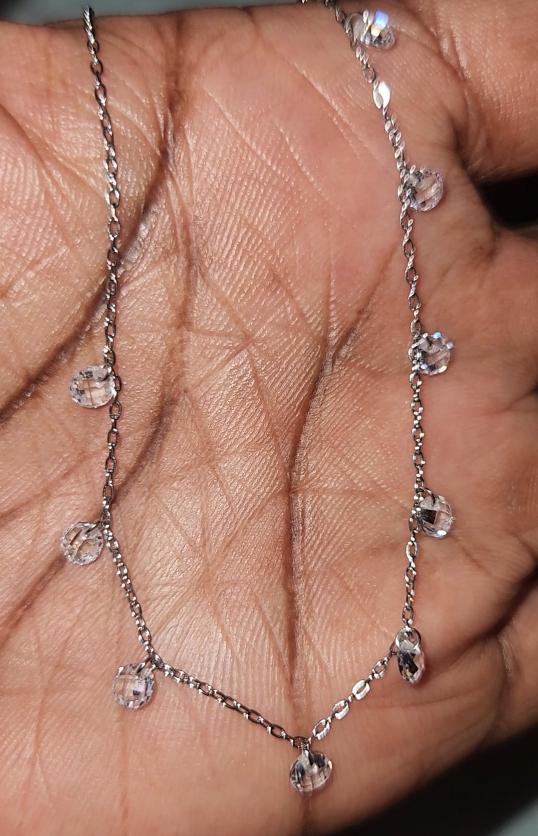 Diamond drop anklet