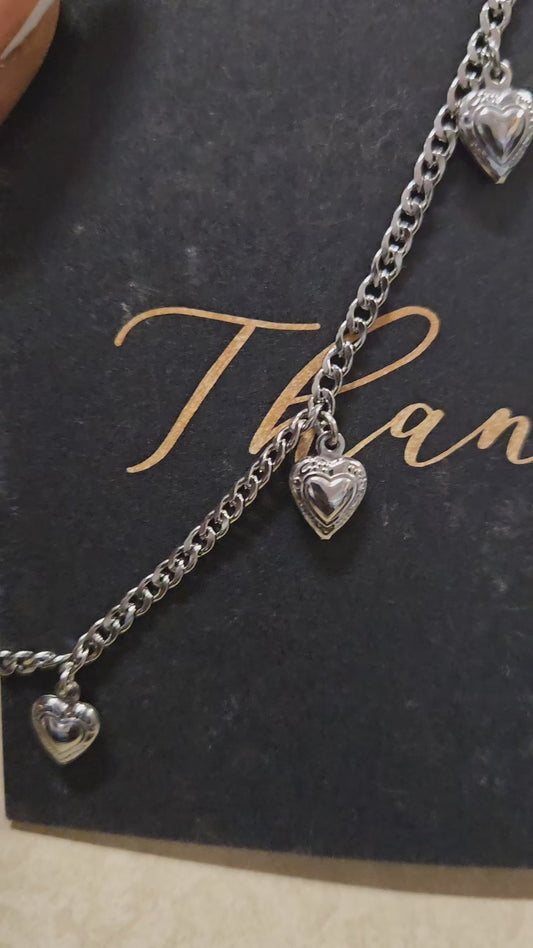 Bubble heart anklet