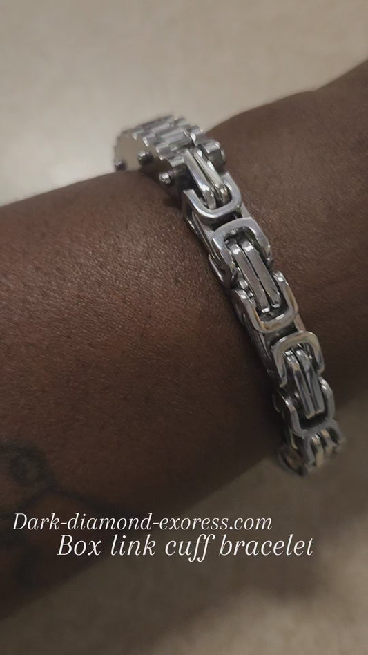 Box link cuff bracelet Unisex