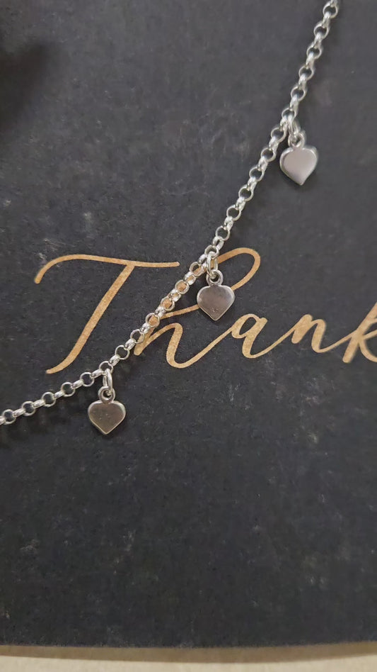 Heart charmed anklet