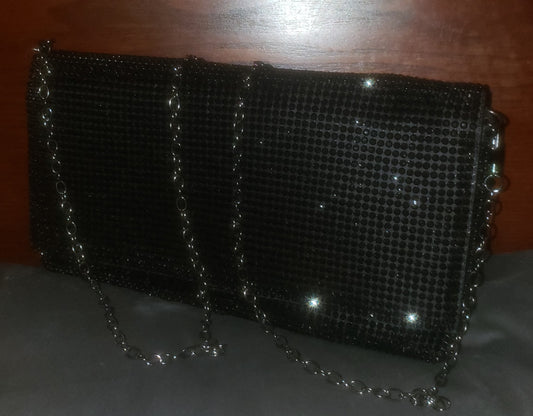 Full of rhinestone flap holiday clutch/shoulder chain