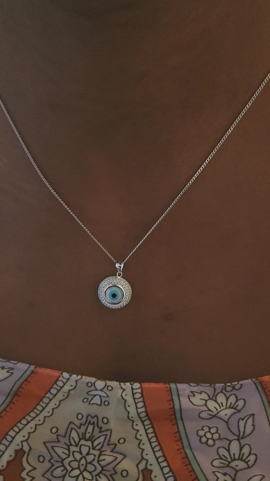 Evil eye pendant chain